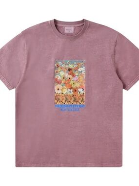 THISISNEVERTHAT Washed Mauve Floral Graphic Tee - MEDIUM